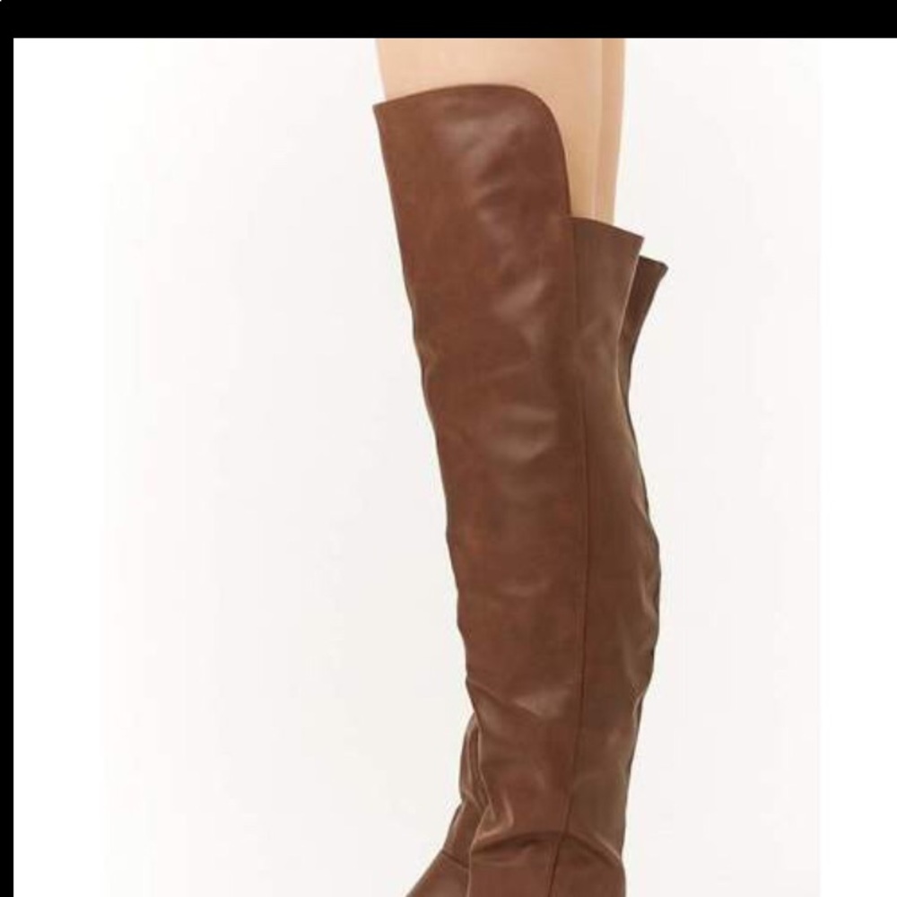 Forever 21 Faux Leather Over the Knee Boots - Picture 2 of 6